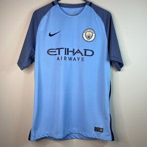 Manchester City Nike Home Jersey – Etihad Airways – Size Large